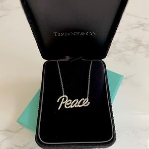 Tiffany & Co. Paloma Picasso “Peace” 18K White Gold Diamond Necklace